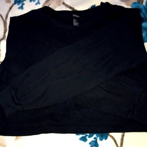 Black Long Sleeve Crop Top